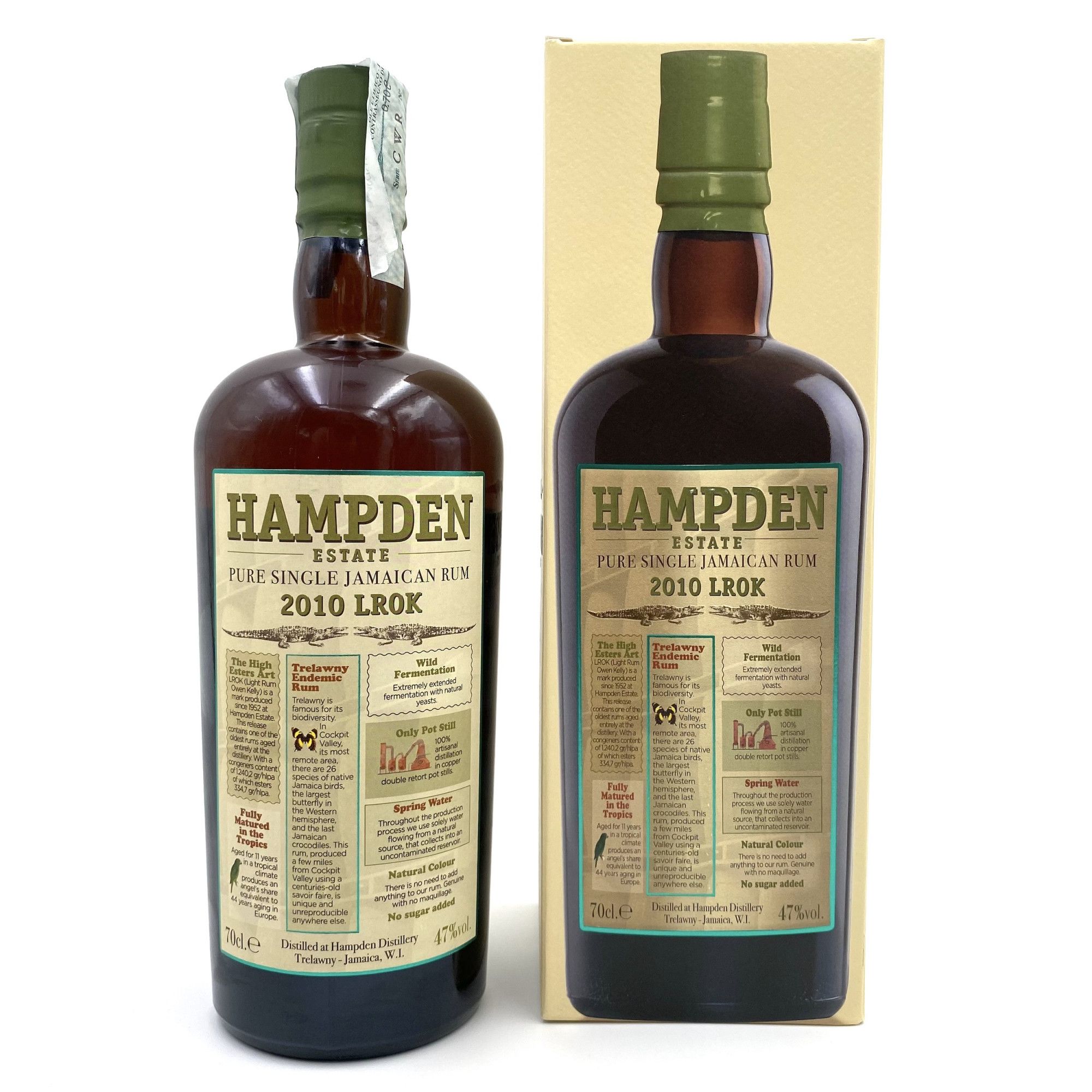 Rhum brun Jamaïcain Hampden Pure Single Jamaican Rum 10 ans LROK, 47° - World Grands Crus